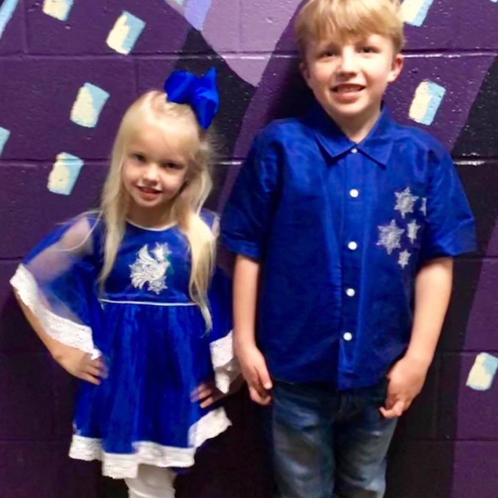 Sibling set: 4T dress and 8 shirt